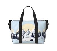 White Snowy Mountains Travel Duffle Bag-Lightweight Carry On Weekender for Men Women, Waterproof Overnight Bag for Gym Weekend Trips