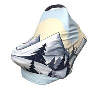 White Snowy Mountains Versatile full-print Stroller Chair Cover/Nursing Cover, specially designed for your baby
