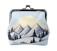 White Snowy Mountains Womenâ€™s Small Coin Purse,Rectangle Kiss Lock Coin Pouch, Pocket-Sized, Mini Coin Purse for Women