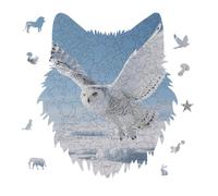 White Snowy Owl Jigsaw Puzzle 175PCS Wolf Head Design Puzzle Wooden Jigsaw Puzzles for Adults Families
