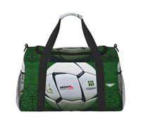 White Soccer Ball Hand Travel Bag - Large Reusable Shopping Tote Bag, Perfect for Outdoor Activities, Sports, Camping & Groceries, Black, One Size
