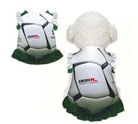 White Soccer Ball Print Pet Breathable Sleeveless Skirt L