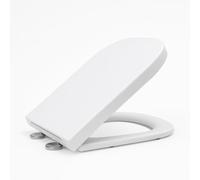 White Soft Close Toilet Seat - 18" Universal UF Bathroom WC Seat with Quick Release & Easy Clean - Durable Anti-Bacterial Plastic (White, 45 x 36.8 x 6.35cm)