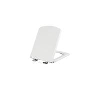 White Soft Close Toilet Seat 37 x 47 cm with Lid, Quick Release Cleaning, Scratch Resistant Square Design