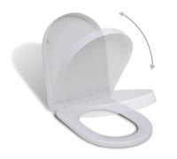 vidaXL Soft-Close Square Toilet Seat -Polypropylene Construction, Suitable for Standard Toilet Bowls, Adjustable Hinges, Easy Assembly and Cleaning - White