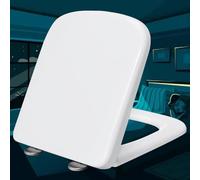 White Soft Close Toilet Seat with Quick Release Square Loo Seat, with Top Fixing White Toilet Lid with Cover Lid, Always Fits Never Slips for Bathroom,white-34 * 45cm