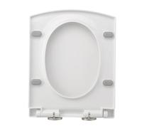 White Soft Close Toilet Seats Rectangle, Square Toilet Seat Slow Close, Toilet Lid Quick Release Top Fix 360° Adjustable Hinges, Easy Installation,03a