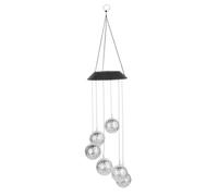 White Solar Wind Chime Light LED Garden Hanging Spinner Ball Lamps - Solar Wind Chime Light for Party Decor