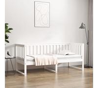 White Solid Pine Day Bed 75x190 cm Small Single Sofa Bed Frame Guest Room Style