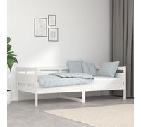 White Solid Pine Day Bed Frame 90x190cm Sofa Guest Single Wooden, Plywood Gloss