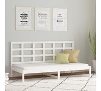 White Solid Pine Day Bed Frame 90x200cm Sofa Guest Bed Slatted Base Storage Wood