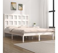 White Solid Pine Wood Bed Frame with Headboard 75x190cm 2FT6 Small Single Sturdy [EEK: D]