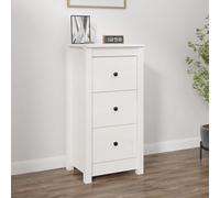 White Solid Pine Wood Sideboard Drawers Storage Cabinet - 40x35x80cm
