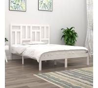 White Solid Pinewood Bed Frame 2FT6 Small Single 75x190 cm Headboard Durable Bed [EEK: D]