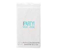 White Solid Round Plastic Table Cover (213cm) 1 Count - Vibrant & Durable Party Essential for Easy Cleanup and Decoration