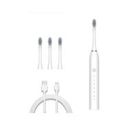 (White) Sonic Electric Toothbrush Ultrasonic Automatic USB Rechargeable IPX7 Waterproof