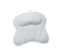 (White) Spa Bath Pillow Cushion Premium Waterproof 4D Mesh Neck Back Comfortable