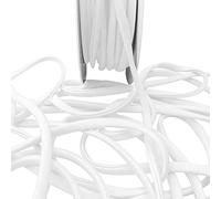 White Spaghetti Strap Satin Cord Tubular Satin Strap Flat Trim String Non Stretch Strapping Dresses Swimwear Bikini Lingerie Corset Ties Dresses Top Dressmaking (5mm - White - 25 Meters)