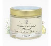 White Sparrow Farmacy Organic Grass Fed Tallow Balm - (Unscented) Organic Tallow from 100% Grass Fed Cows & All Organic Ingredients. For Face and Body. (2.0 oz)