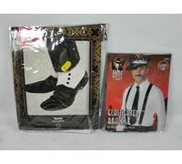 White Spats Gangster Mobster 20S Mafia Capone Fancy Dress Shoe Accessory New