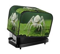 White Spider Detail Toaster Cover 2 Slice, Waterproof Bread Machine Covers with Pockets Universal Size Kitchen Small Appliance Cover with Handle, Dust and Fingerprint Protection
