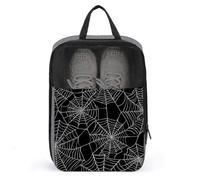 White Spider Web on Black Shoe Bag for Travel Daily Use Anti-dust Storage Carrier Golf Shoe Pouch