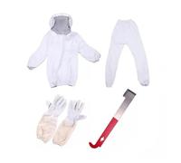 White Split Beekeeping Clothing Professional Bee Protection Beekeeping Suit With Gloves And Bee Hive Tool Beekeeping Accessories ,Full Protection