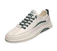 White Sports Shoes Men 44, Leather Jogging Shoes Men's Wide Feet Skateboard Shoes Comfortable Trainers Tennis Training Shoes Non-Slip Running Shoes Outdoor Hiking Shoes Leisure Slip-On Shoes, Green, 7