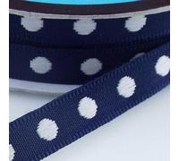 White Spot Taffeta Ribbon 922D, 023 Navy Blue, 6mm 2m