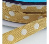 White Spot Taffeta Ribbon 922D, 050 Dark Cream, 6mm 4m