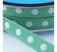 White Spot Taffeta Ribbon 922D, 063 Mint Green, 6mm 4m