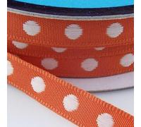 White Spot Taffeta Ribbon 922D, 085 Orange Terracotta, 6mm 4m
