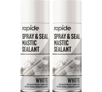 White Spray & Seal 2 X 400ML Mastic Sealent Leak Spray - Ideal for Roof, Guttering, Pipes, Windows, Soil - Long Lasting Protection, Quick Drying & Repair, Waterproof