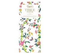 White Sprigged Silk Floral Caspari Tissue Wrap 4 Sheets of 70 x 50 cm Luxury Tissue Wrapping Paper