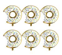 White Sprinkle Donut Balloon Dessert Food Cake Doughnut Theme Birthday Decoration, 6 Pack Sweet Candy Balloons Sweetmeat Donut Time Balloons For Grow Up Party Supplies Baby Shower Sweet Party Supplies