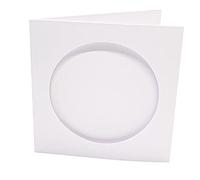 White Square Cards and Envelopes with Round Apertures for Cross Stitch - Pack of 10