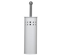 White Square Design Toilet Brush, Stainless Steel Lavatory Brush With Grip Handle, Loo Brush With Round Lid Premier Housewares White One Size