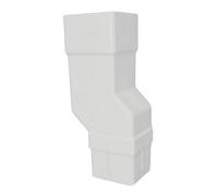 White Square Downpipe Offset Mini Bend, Freeflow Rain Water Systems