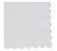 White Square Paper Napkins with Scalloped Lace Edges - Large 33x33cm Disposable Serviettes for Party, Wedding & Cocktail Events, Premium Double-Layer Soft & Absorbent Dinner Table Decor