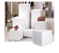 White Square Pedestal Stand - 30x30x40cm Cube Display Riser for Birthdays, Weddings & Events - Perfect Props Base for Dessert & Sculpture Showcases ( 30x30x60cm)