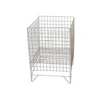 White Square Round Dump Basket Bins Stand Sale Storage Unit Shop Retail Display (Large Basket)