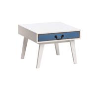 White Square Side Table with Drawer | Alchemy