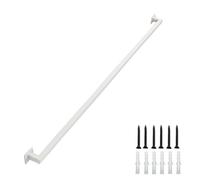 White Square Tube il for Stairs Adjustable 1m to 2.4m Metal & Wrought Iron Design for Indoor Outdoor Use Safe & SLE (100cm)