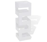 vidaXL White Square Umbrella Stand Storage Holder Walking Stick Steel 48.5 cm, White