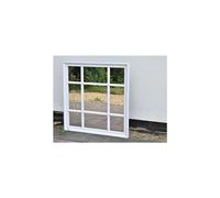 White Square Window Mirror 61x61cm - Enchanted Black Window Style Wall Mirror, Plastic Frame, Real Glass - Country Home Decor - B093ZBLGJ7