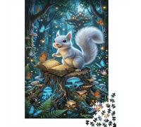 White Squirrel Jigsaw Puzzle for Game 1000 Pieces Forest Magic Book Beginners Puzzle Starters Anxiety Relief Secret Santa Gift 52x38cm/1000pcs