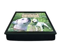 White Staffordshire Staffy Bull Terrier Personalised Dog Breed Gift Lap Tray