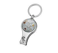 White Stained Glass Circular Mosaic Nail Clippers Toenail Clipper Cutters Professional Nail Trimmer Nail Cuticle Cutter for Women Men