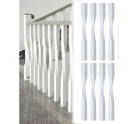 White Stair Balusters for Indoor Use, Wooden Stair Railings for Basement Stairs, Twisted Posts, Square Posts & ils (8pcs) - Durable & Stylish Safety Solution