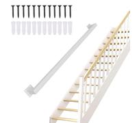White Stair Balustrade Internal Staircase Handrail Kit, 30-600cm Stair Hand Rail Banister Railing Bracket Kit, Metal Stair Step Hand Rail for Porch Deck, Safety Grab Bar(8.2ft/250cm)
